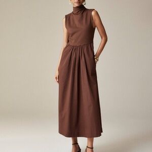 Elegant Brown Sleeveless Dress